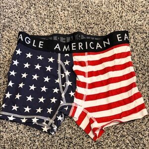 American Eagle Outfitters Star and Stripe Boxer Briefs - Navy and Red